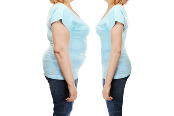 Weight loss before and after.