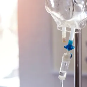 IV hydration therapy bag.